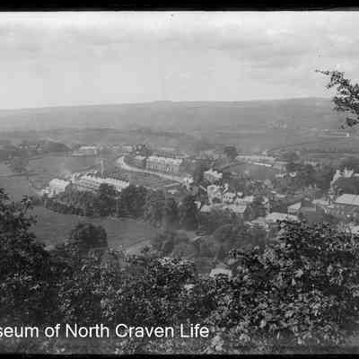 negative, glass plate - Settle from Castleberg (looking to Skipton Road)