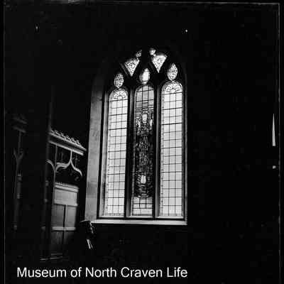 negative, sheet film - Unidentified church interior : window