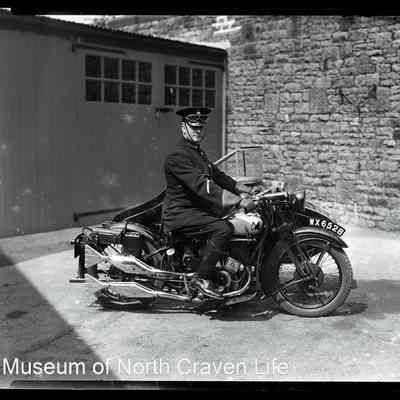negative, sheet film - Portrait : Motorcycle Police 1 of 2
