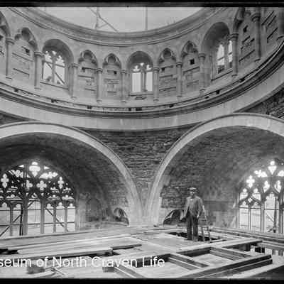 negative, glass plate - Giggleswick School Chapel Building Dome 2 of 9