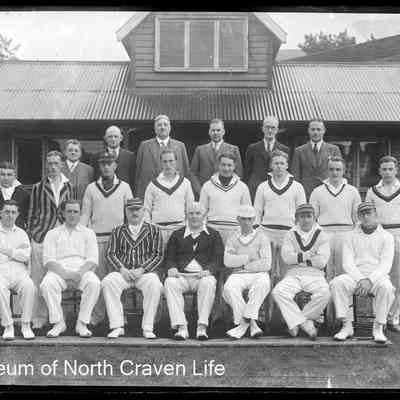negative, glass plate - Settle Cricket Group 1 of 2