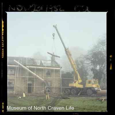 negative, sheet film - Mearbeck, Long Preston : Exterior (front) with crane