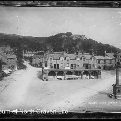 negative, glass plate - Settle Market Place (2 stories)