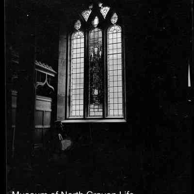 negative, sheet film - Unidentified church interior : window