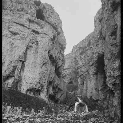 negative, glass plate - Gordale Scar (Falls) 2 of 3