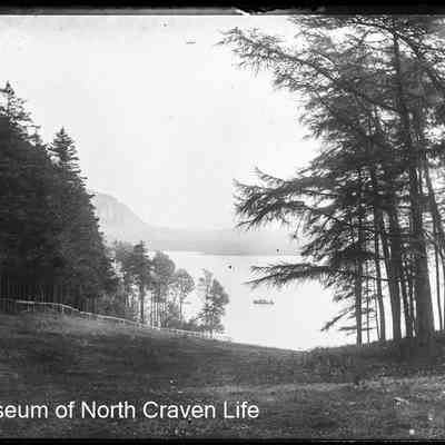 negative, glass plate Malham Tarn (Through Trees)