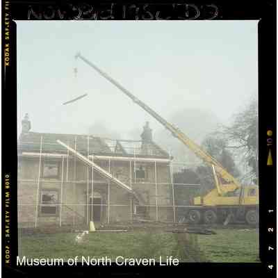 negative, sheet film - Mearbeck, Long Preston : Exterior (front) with crane