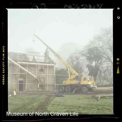 negative, sheet film - Mearbeck, Long Preston : Exterior (front) with crane