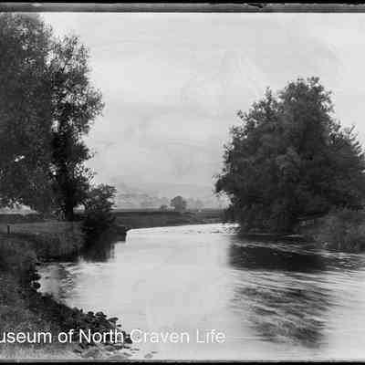 negative, glass plate - River scene