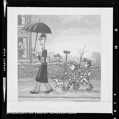 negative, sheet film - Cartoons : Mill Workers (8 of 9)