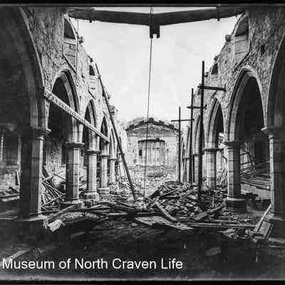 negative, glass plate - Giggleswick Church restoration 2 of 2