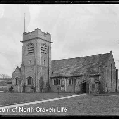 negative, glass plate - St Aidan's Church, Hellifield (exterior) 1 of 2