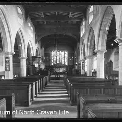 negative, glass plate - St. Alkelda's church, Giggleswick (Interior)