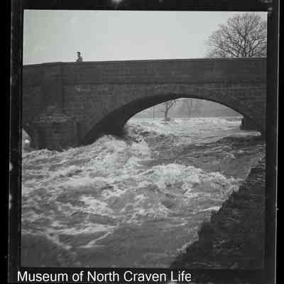 negative, sheet film - Ribble in Flood, Settle Bridge
