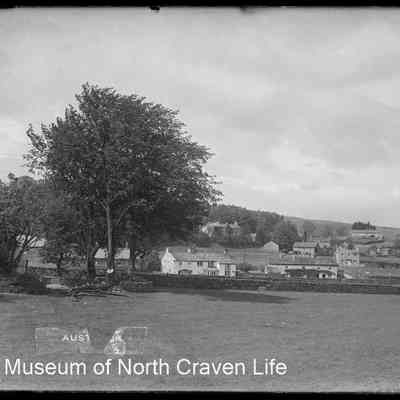negative, glass plate - Austwick. Distant view from south west