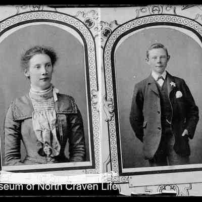 negative, glass plate - Portrait : Woman and Young Man 2 of 5