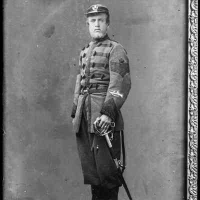 negative, glass plate - Portrait : Sergeant T R Clapham, 15 West Riding Volunteers
