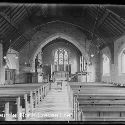 negative, glass plate - St Aidan's Church, Hellifield (interior) 1 of 2