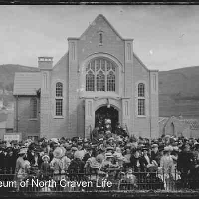 negative, glass plate - Primitive Methodist New Church and School, Settle