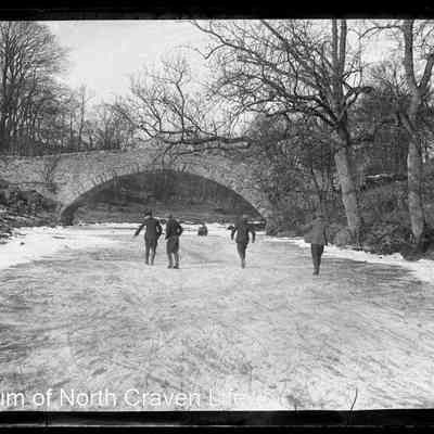 negative, glass plate - Stainforth Bridge in ice and snow
