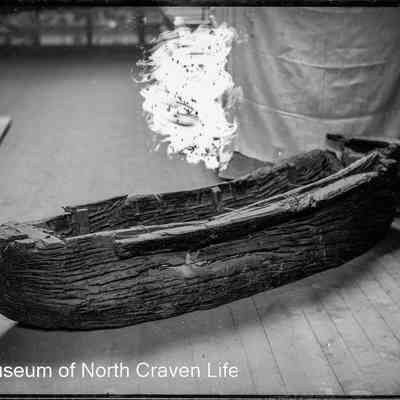 negative, glass plate - Giggleswick Tarn log boat 2 of 2