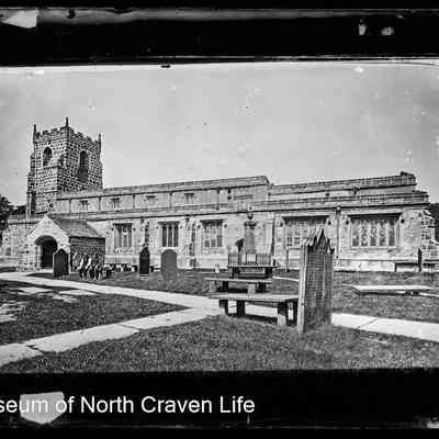 negative, glass plate - Church of St Alkelda, Giggleswick