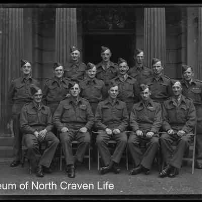 negative, sheet film - Home Guard ("D" Company Officers 1946?) 1 of 2