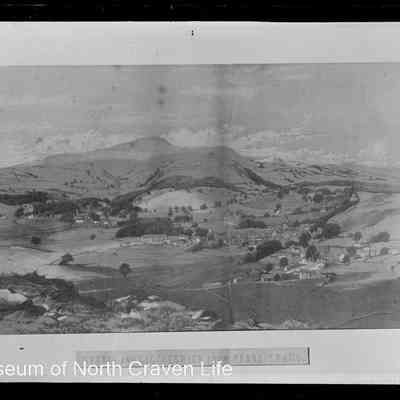 negative, glass plate - Settle and Giggleswick from Peart Crags (drawing)