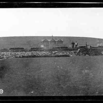 negative, sheet film - Giggleswick School ; men digging