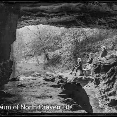negative, glass plate - Clapham Cave Entrance