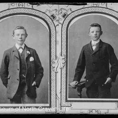 negative, glass plate - Portrait : Two Young Men 4 of 5