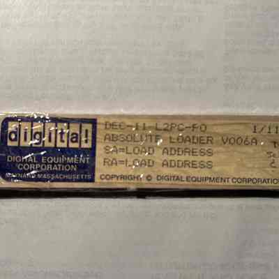 1971- "Absolute Loader" on Paper Tape for DEC PDP-11 **