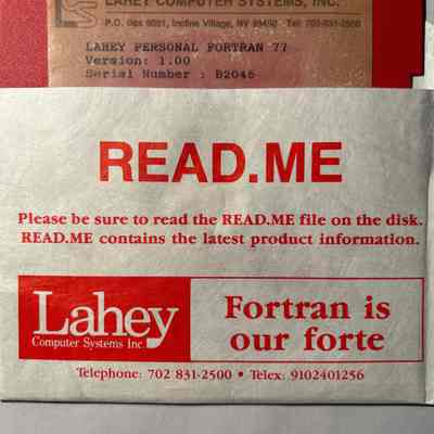1989- Lahey Personal Fortran F77 v1.00 (1/2025) Needs Manuals/Box