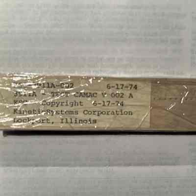 1974- "Test CAMAC" on Paper Tape for DEC PDP-11 **