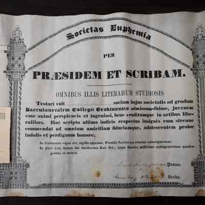 Euphemian Diploma, 1848