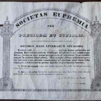 Euphemian Diploma, 1847