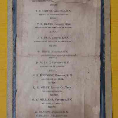 Erskine Commencement, 1847