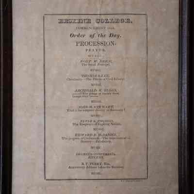 Erskine Commencement, 1844