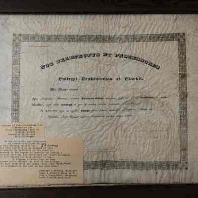 Erskine Diploma, 1842