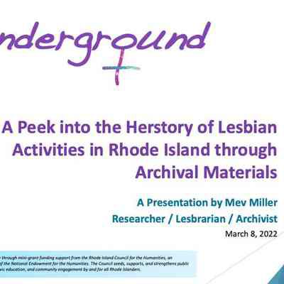 A Peek into the Herstory of Lesbian Activities in Rhode Island through Archival Materials