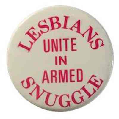 Lesbians unite in armed snuggle