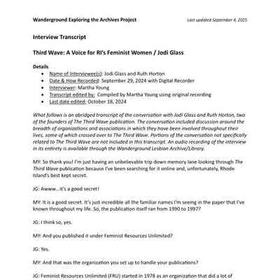 Third Wave - Transcript of Interview: PDF
