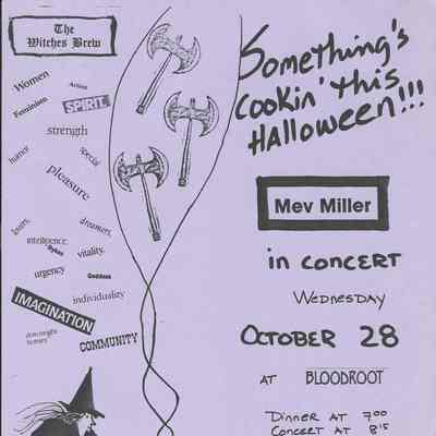 Bloodroot Concert Poster - Halloween 1987: Showing the use of the labrys rubber stamp!