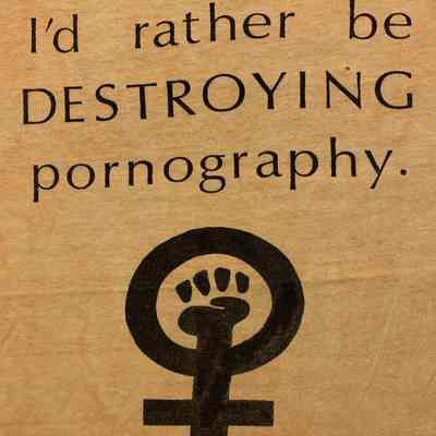 I'd rather be DESTROYING pornography.