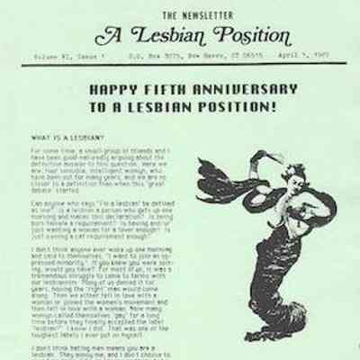 The Newsletter: A Lesbian Position / Linda Anderson