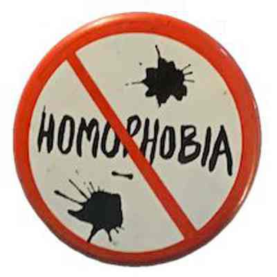Homophobia - with universal NO symbol slashed across