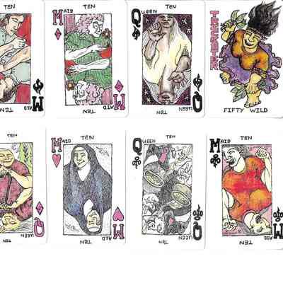 Cards: Images of some of the cards in the deck