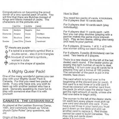 Instruction for play