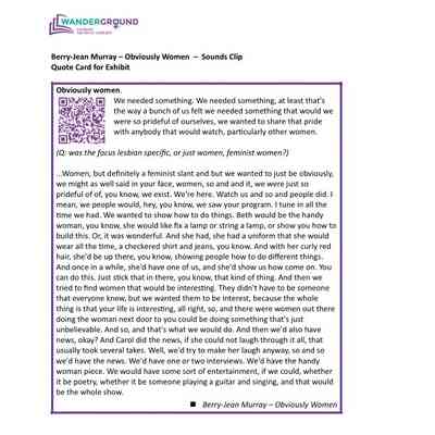 QR Quote Card used in Exhibit