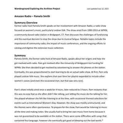 Summary Document - Amazon Radio: PDF document